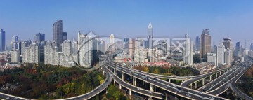 上海延安高架桥全景摄影