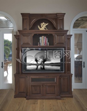 整木定制电视柜书柜