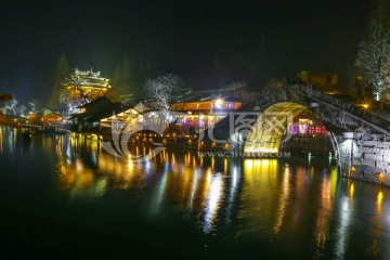 乌镇水乡夜景