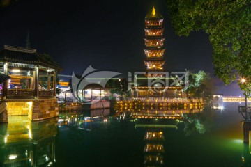 乌镇水乡夜景