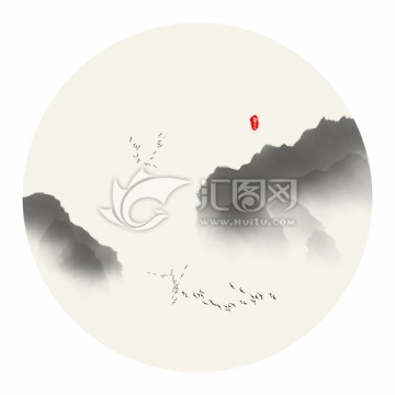 水墨山水装饰画