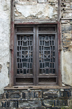 中式古建筑民居花窗楼空窗