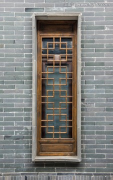 中式古建筑园林雕花木窗