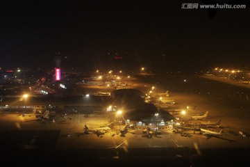 首都机场T2航站楼 夜景 俯瞰