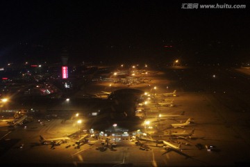 首都机场T2航站楼 夜景 俯瞰