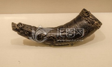藏族牛角毒咒器  西藏文物