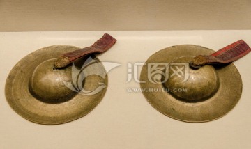藏族铜铙钹 藏文物
