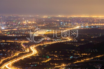 西山远眺北京城西城区夜景