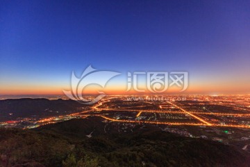 西山远眺北京城西城区夜景