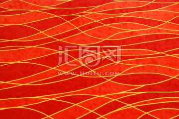 金黄色波纹红地毯