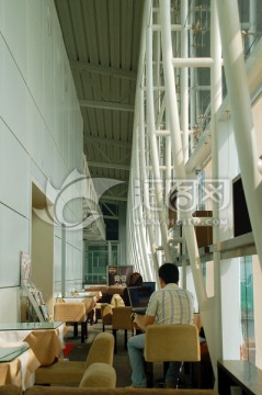 机场航站楼快餐厅茶座
