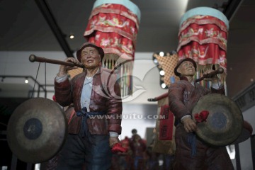 老北京婚俗迎亲场景雕塑