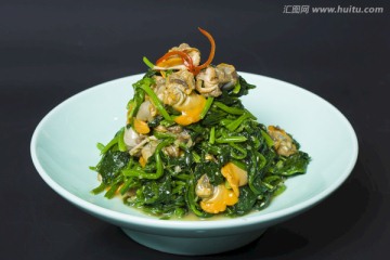 菠菜拌毛蛤
