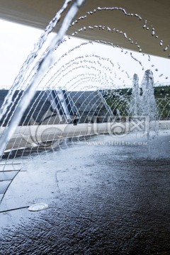 喷泉 喷水 水景观 滴水湖