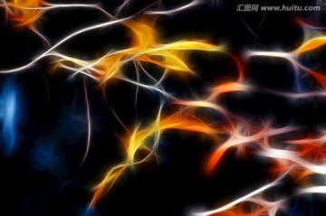 抽象线画枝叶