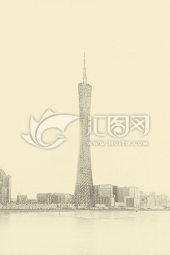 广州城市线描  合层