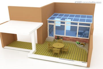玻璃阳光房模型设计