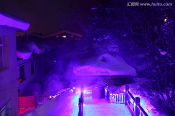 雪乡 夜景 风景 雪景 冬景