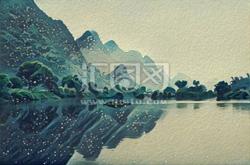 桂林山水水墨装饰画