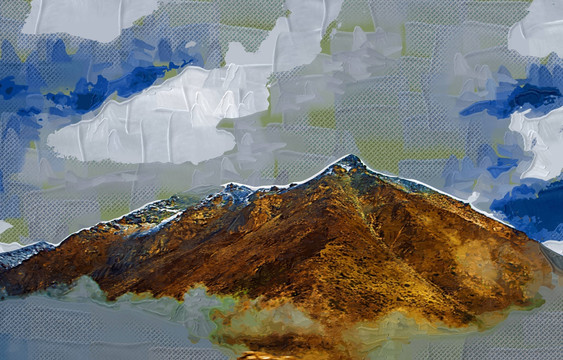 抽象画 山脉 高山 雪山