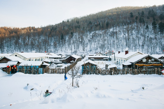 雪乡 雪村 山村雪景