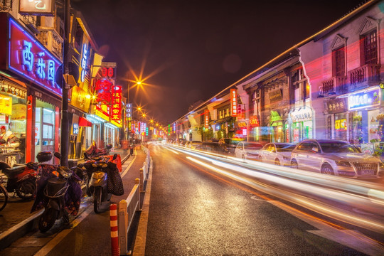 杭州高银街商业街夜景