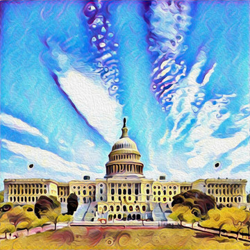 美国国会大厦装饰画油画