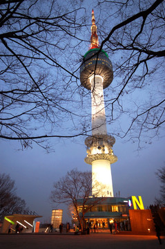 韩国N首尔塔 汉城塔夜景