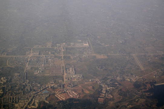 航拍成都龙泉驿 百工堰水库地区