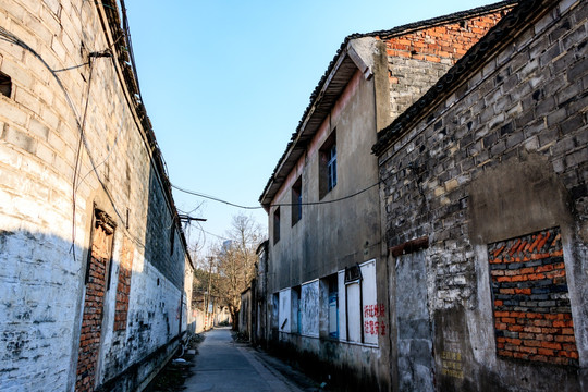 宁波旧城遗迹 民居 破败街道