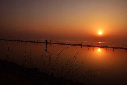 洞庭湖夕阳