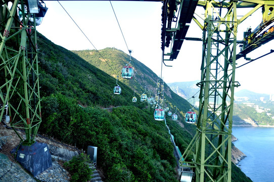 香港城市风光 观光缆车