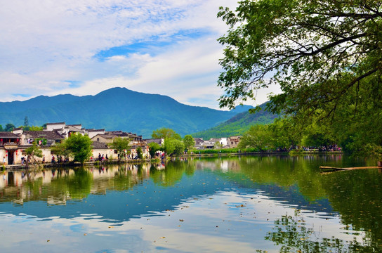 宏村全景 徽派建筑