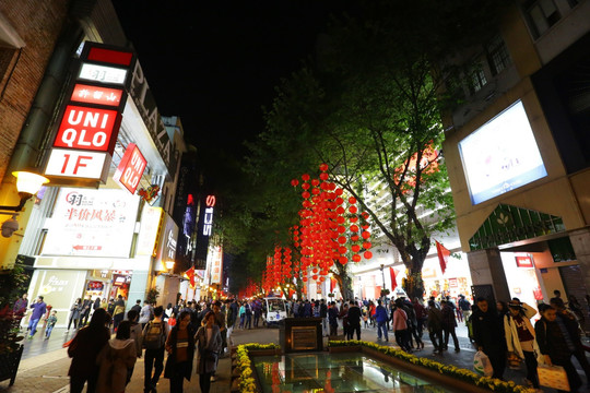 广州北京路夜景 北京路步行街