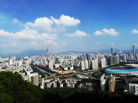 深圳笔架山公园 深圳鸟瞰风景