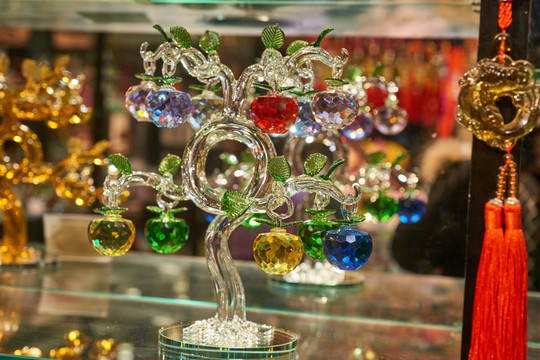 水晶玻璃招财树