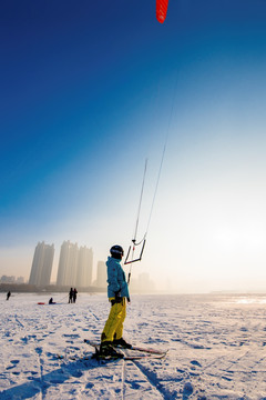 伞翼滑雪 滑翔伞