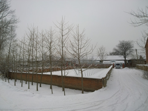 雪后的农村宅院