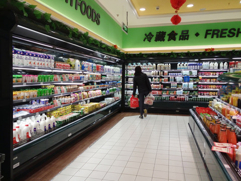 超市冷藏食品区