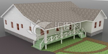 湖边木屋模型设计