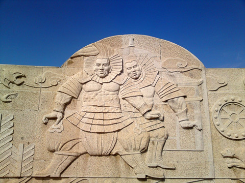 蒙古族武士浮雕