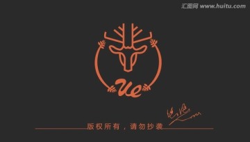 鹿logo 咖啡店logo