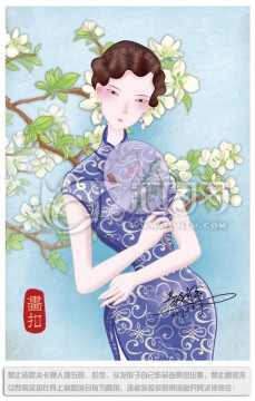 旗袍美女图片 中国风 梨花
