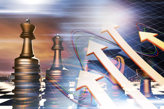 金融成功箭头与国际象棋