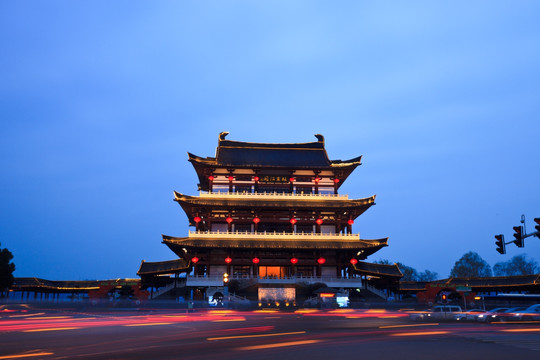 长沙杜甫江阁夜景