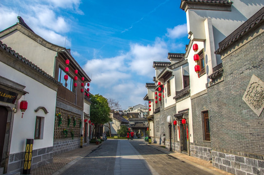 江南古镇老街小巷徽派皖南民居