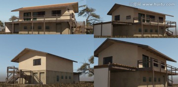 外国风情小民房建筑3D模型