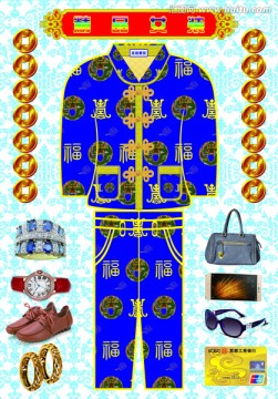 女衣服整身蓝色色