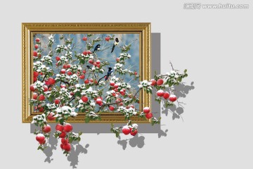 3D画 3D立体画 苹果树