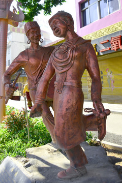 景洪城市雕塑 瑶族雕塑